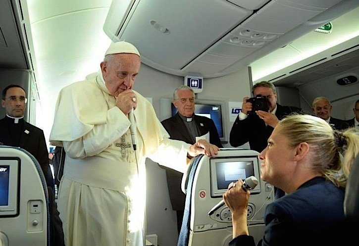 Pope Francis onboard