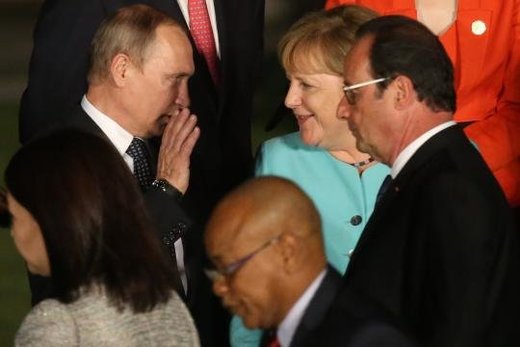 Putin Merkel Hollande G20